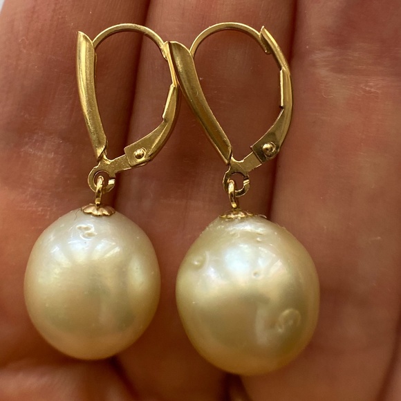 13mm REAL Golden South Sea Pearl 14K Gold Filled - Picture 5 of 9